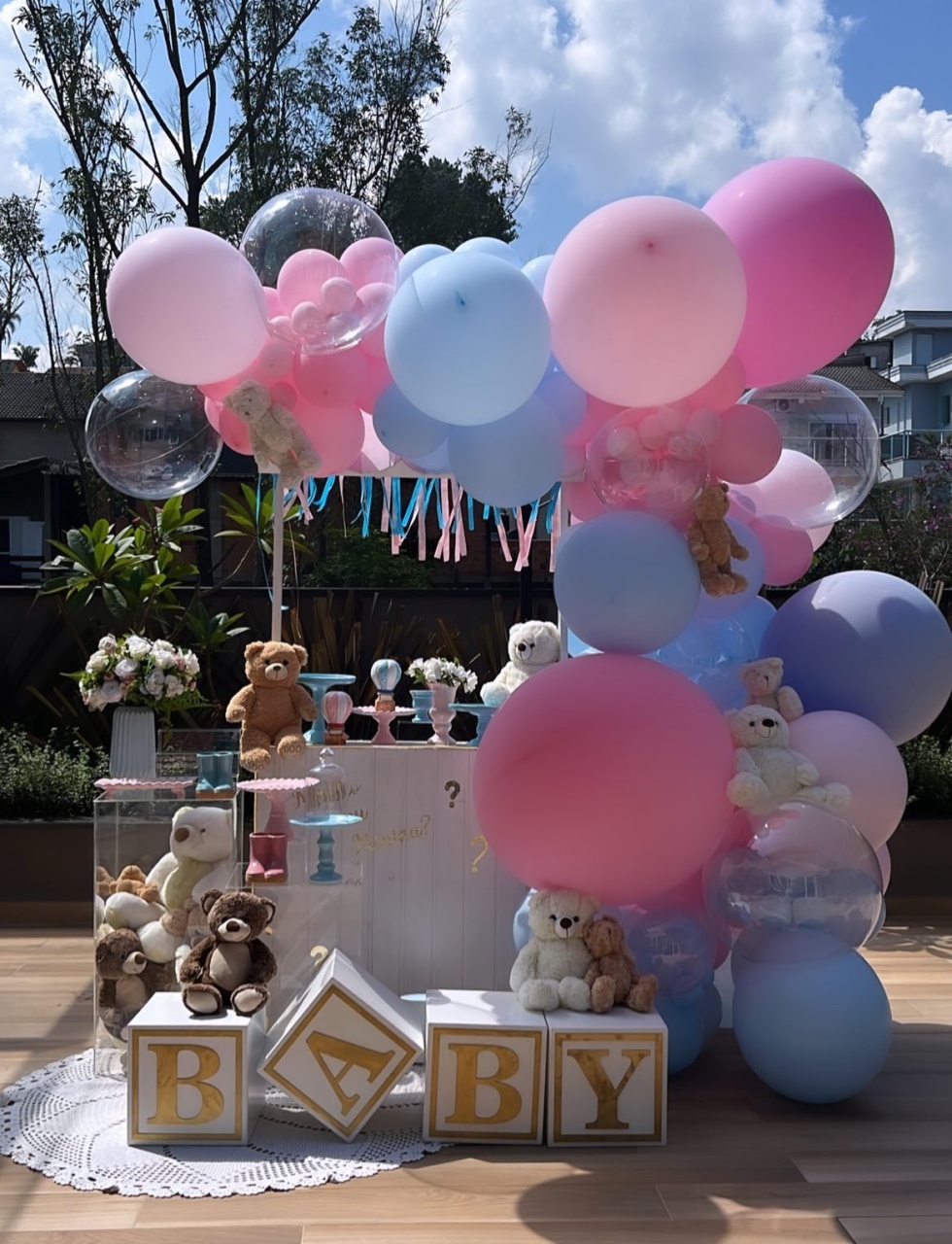 Decoração Chá Revelação - Rosa E Azul P - daydecorafestas