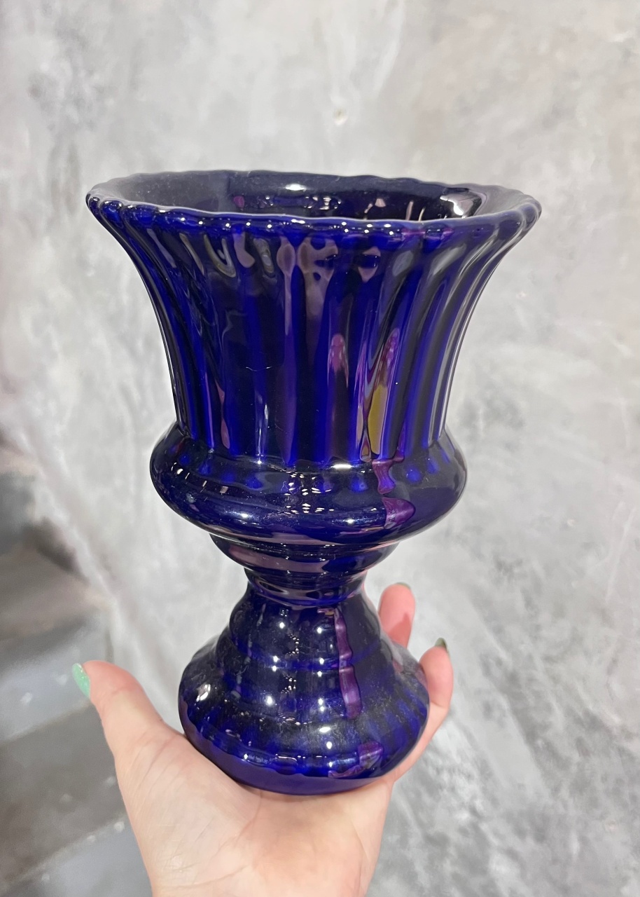 Vaso Azul Escuro - Cerâmica - P - daydecorafestas
