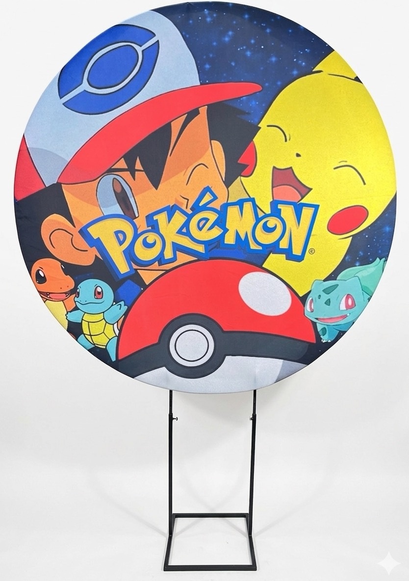 Painel Redondo 1,50 - Pokémon 2 - daydecorafestas