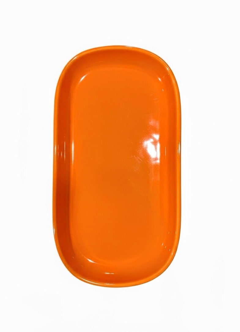 Bandeja Laranja Oval Cerâmica - daydecorafestas