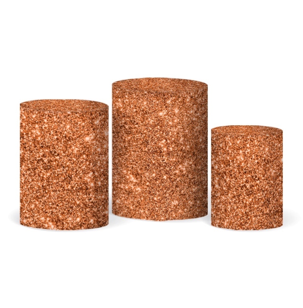 Trio Capas - Glitter Rose Cobre - daydecorafestas