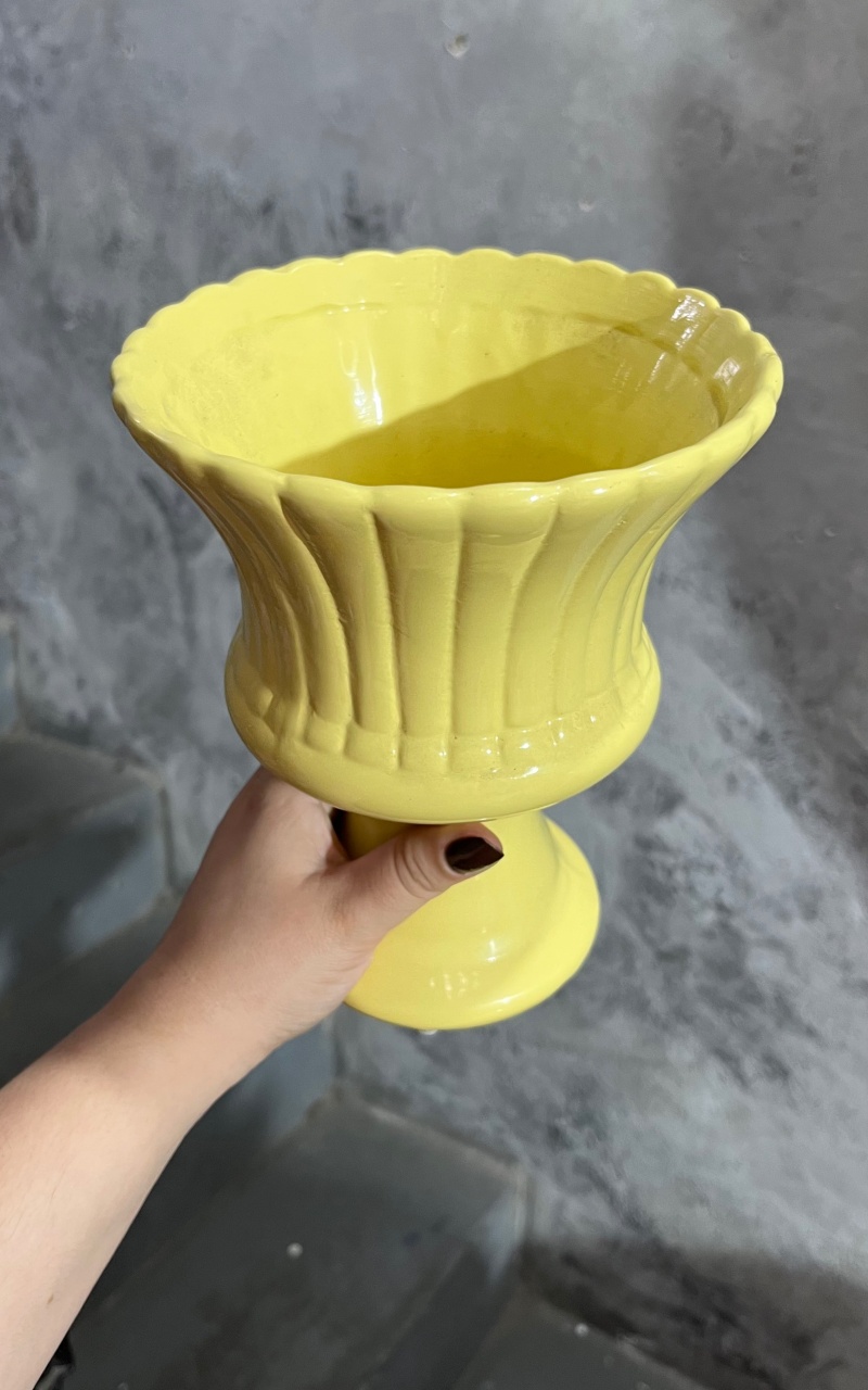 Vaso Amarelo Candy - Cerâmica - P - daydecorafestas