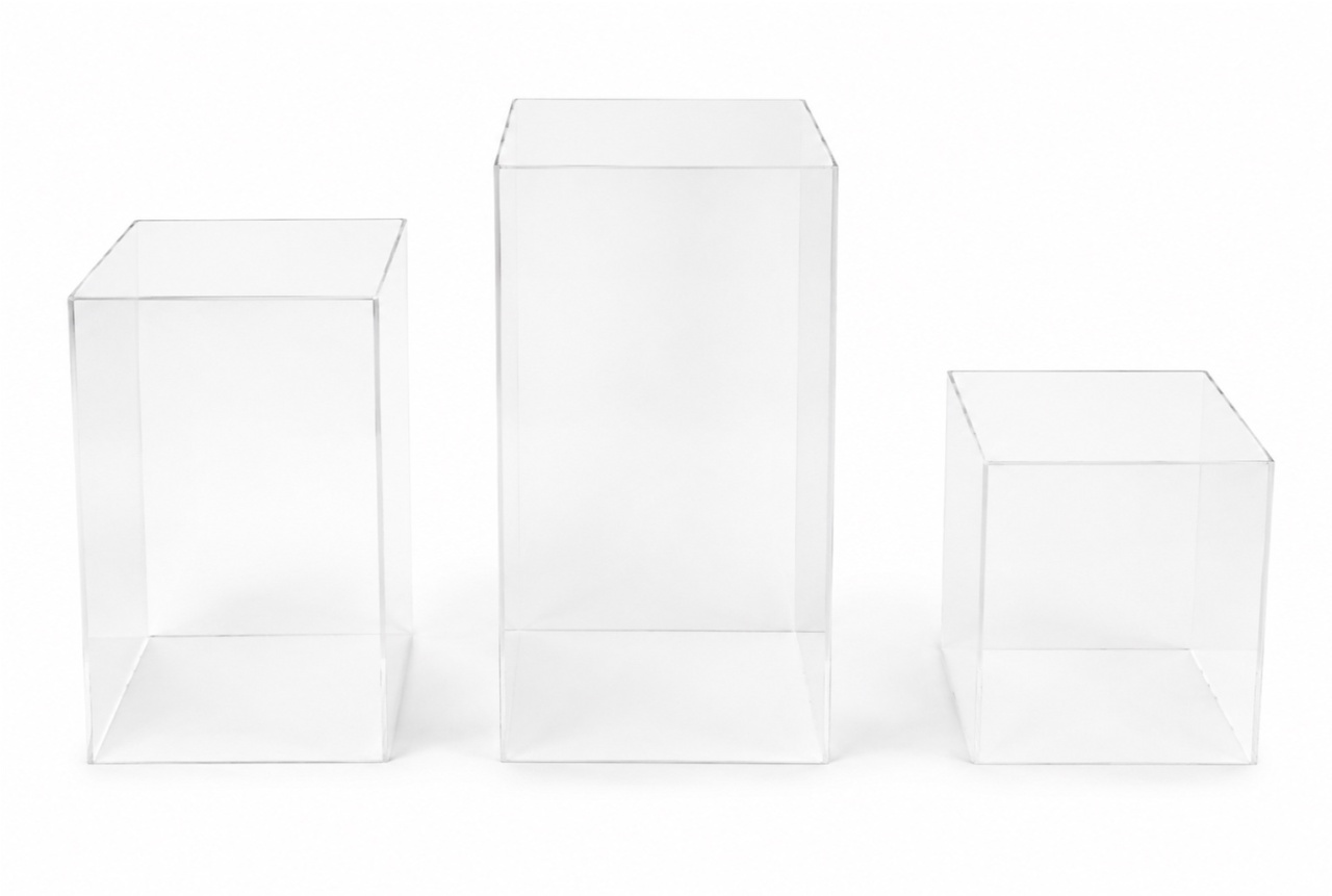 Mesas Acrilícas - Cubos - Kit Com 3 - daydecorafestas