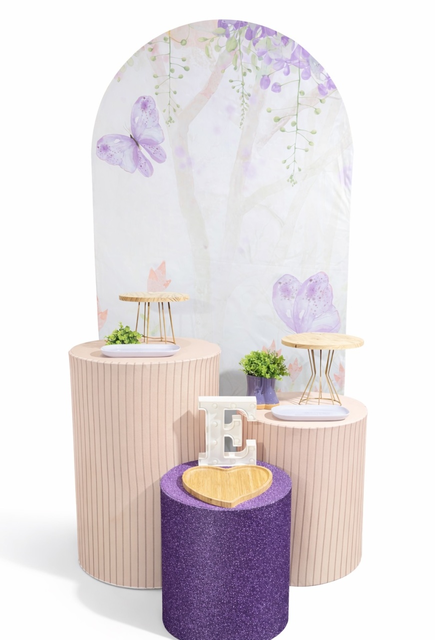 Kit - Borboletas Lilás - Jardim - daydecorafestas