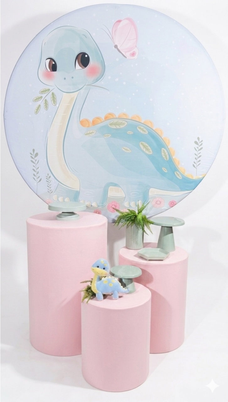 Kit - Dinossauro Baby Rosa - daydecorafestas