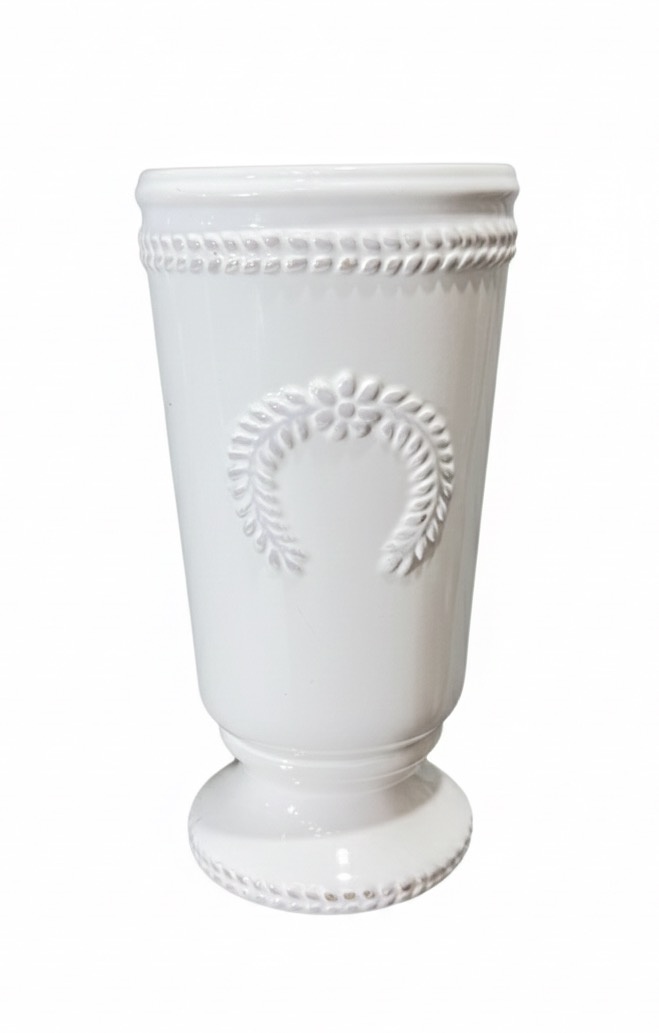 Vaso Cerâmica Branco - M  - daydecorafestas