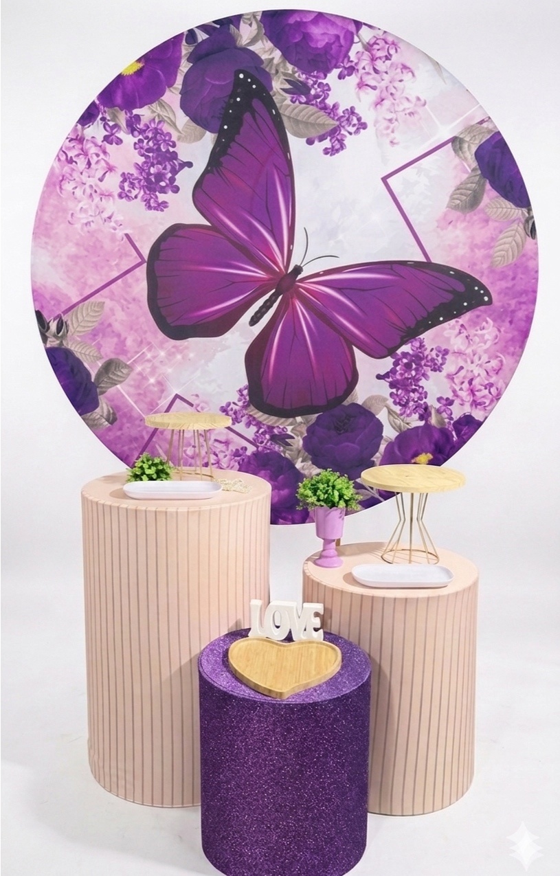 Kit - Borboletas Roxa - Jardim - daydecorafestas