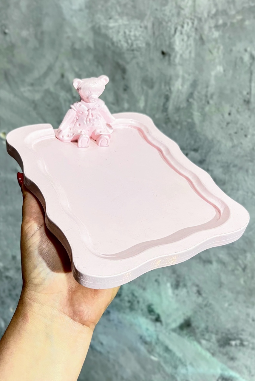 Bandeja Rosa Candy Ursinho - daydecorafestas