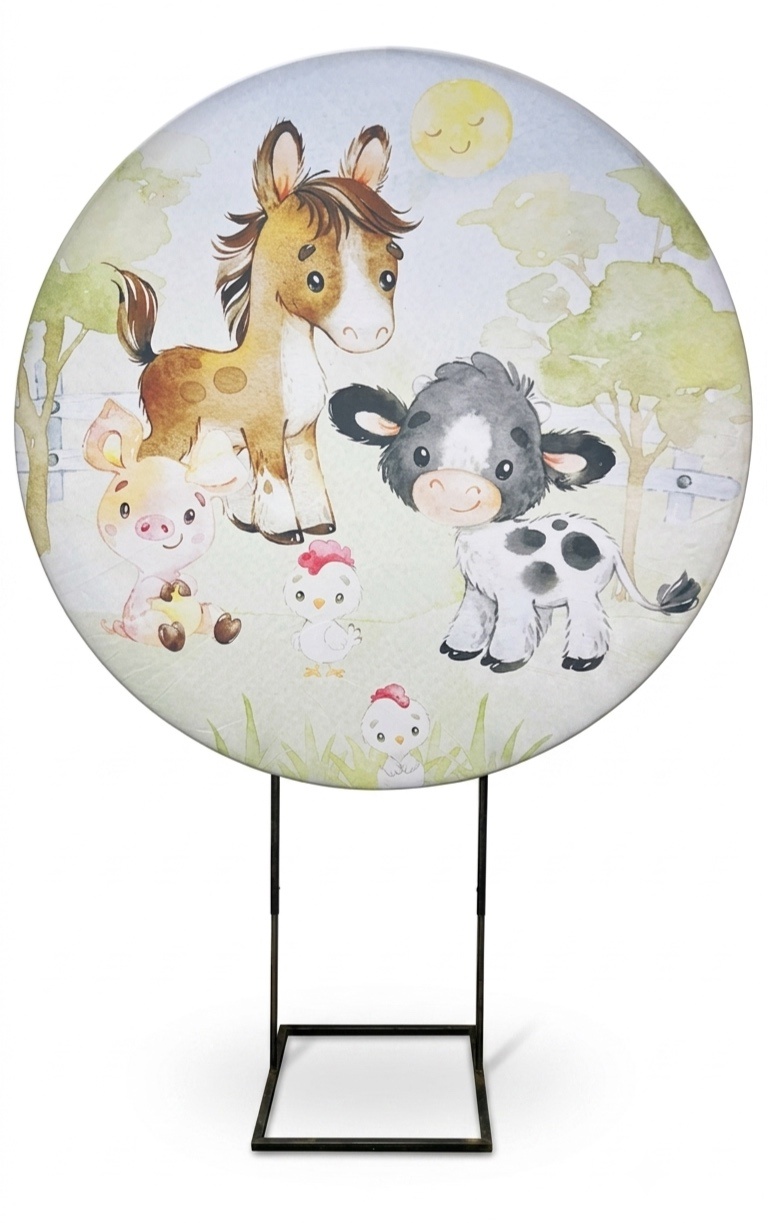 Painel Redondo 1,50 - Fazendinha 2 - daydecorafestas