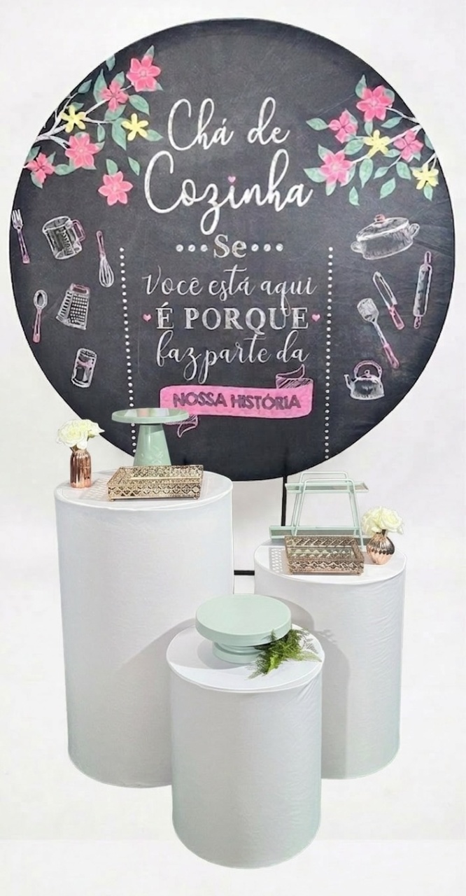 Kit - Cha de Cozinha Verde E Rosê Gold - daydecorafestas