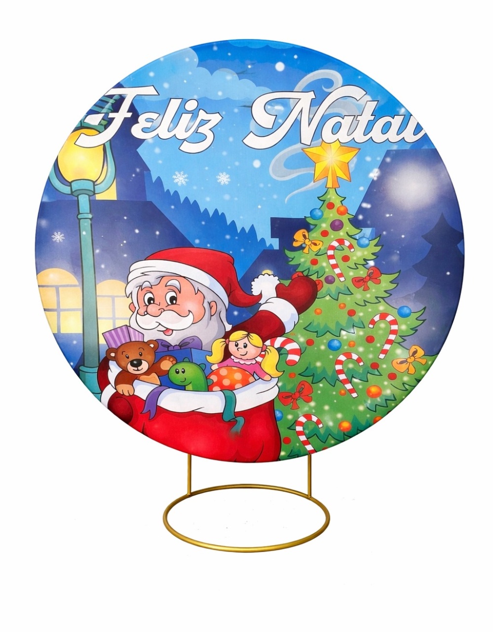 Painel Redondo 0,50 - Feliz Natal - daydecorafestas