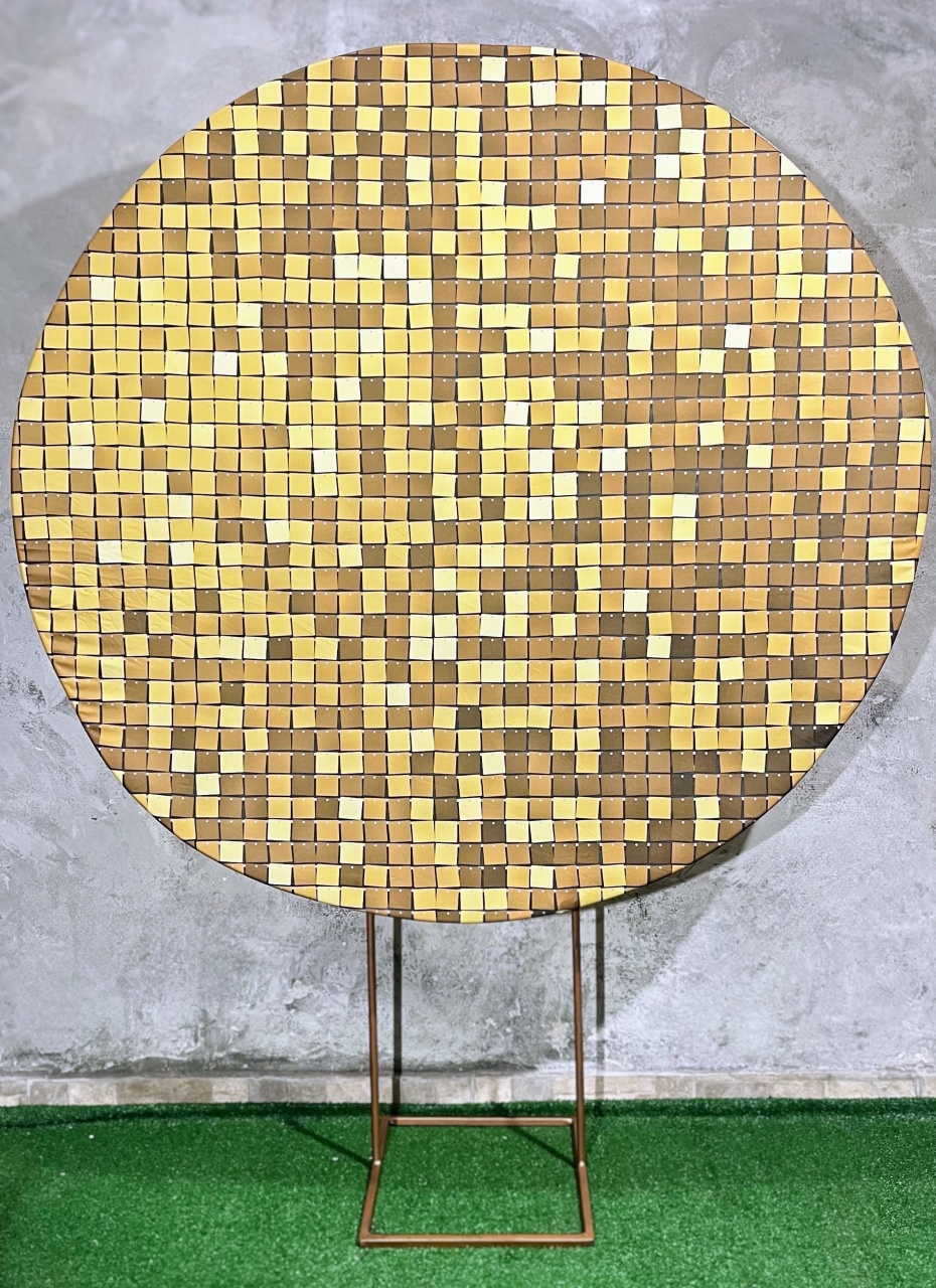 Painel Redondo 1,50 - Shimmer Dourado - daydecorafestas