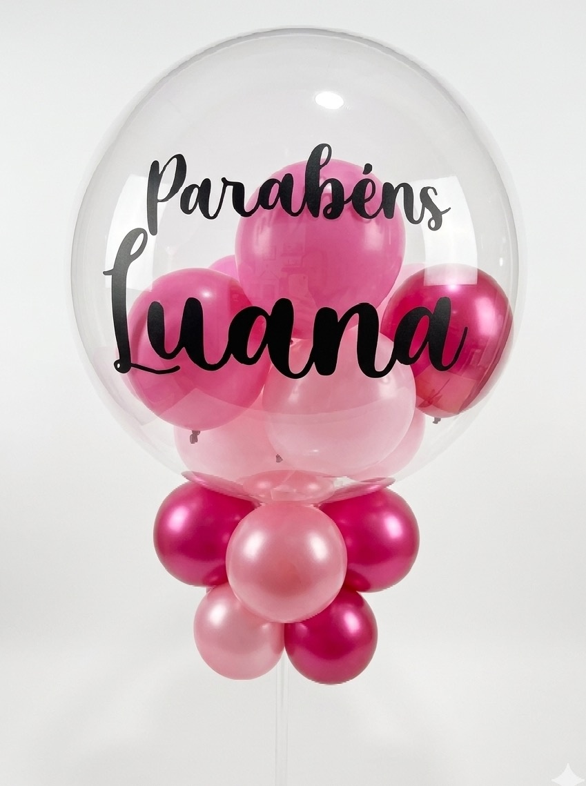 Balão Personalizado - Bubble Vareta - daydecorafestas