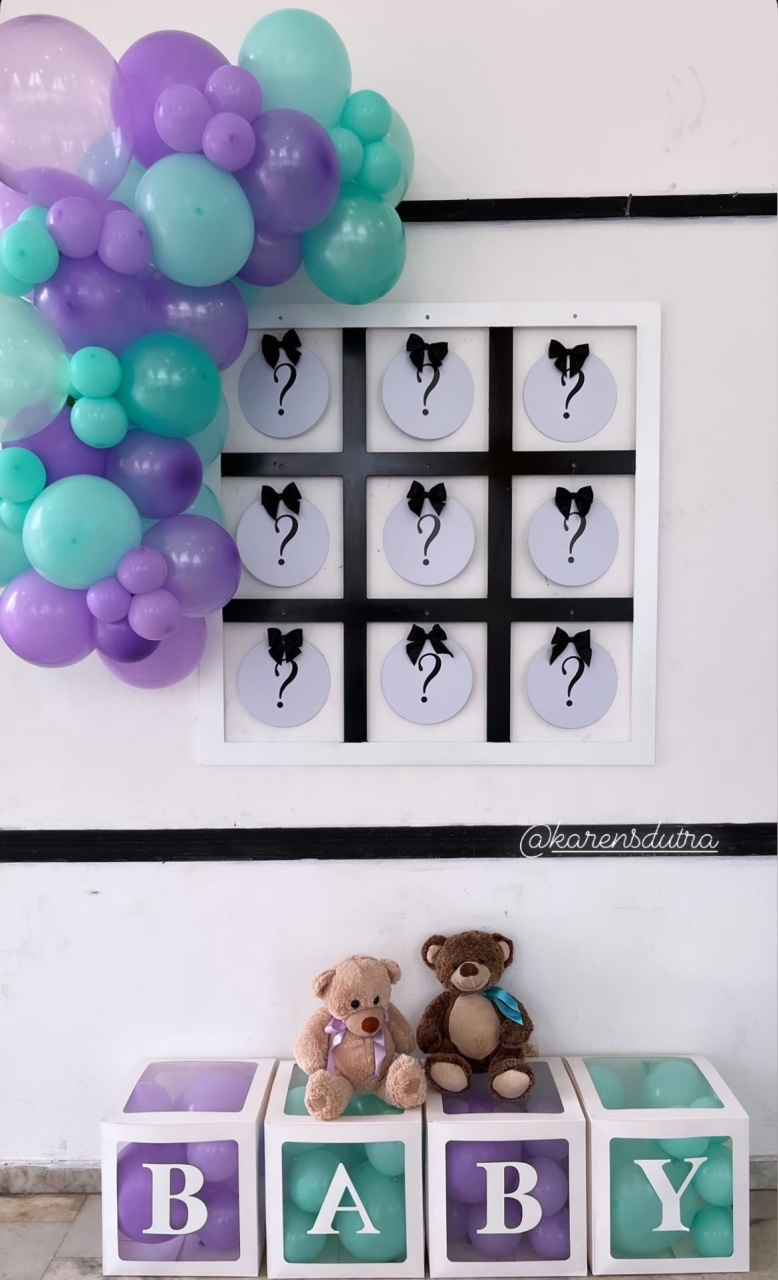 Decoração Chá Revelação - Jogo da Velha - daydecorafestas