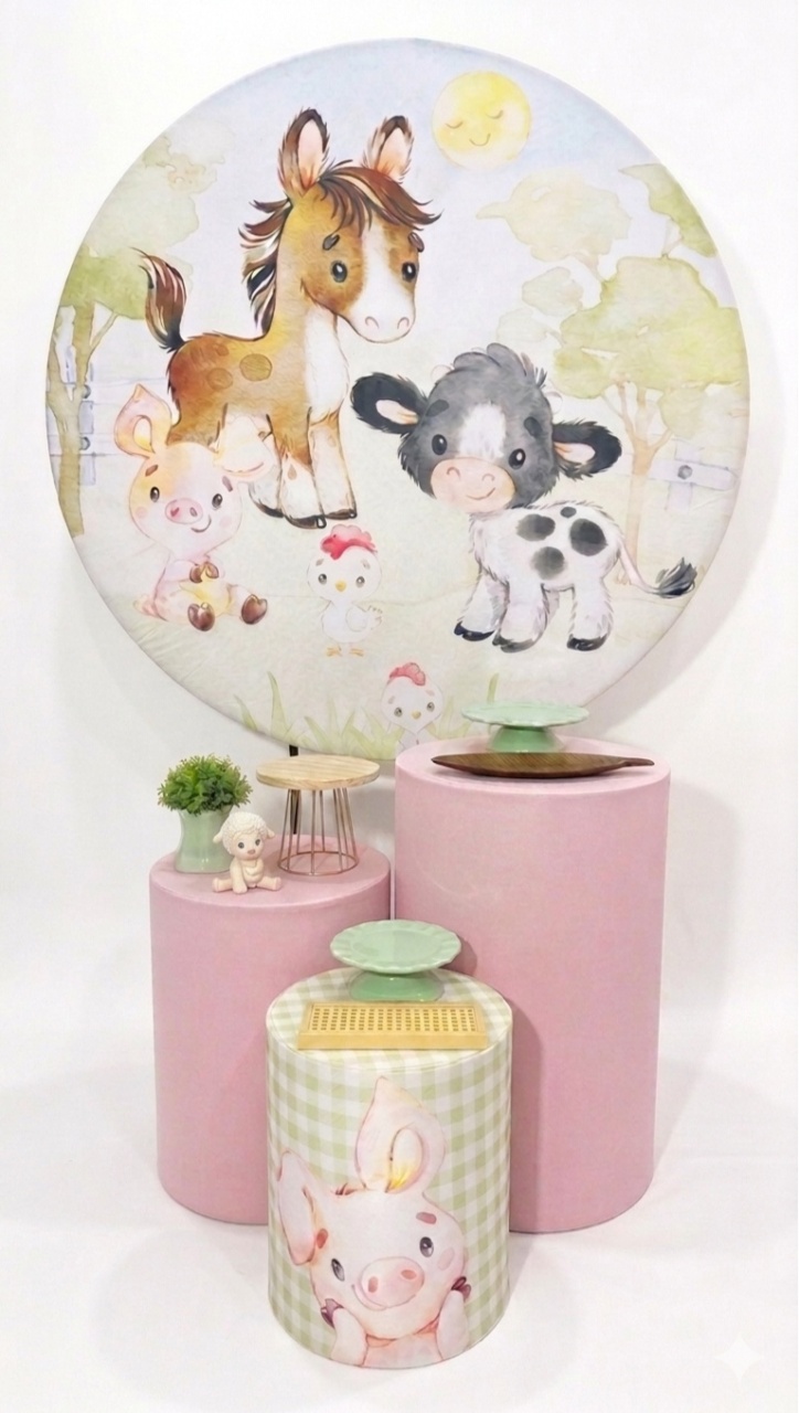 Kit - Fazendinha Rosa 1 - daydecorafestas