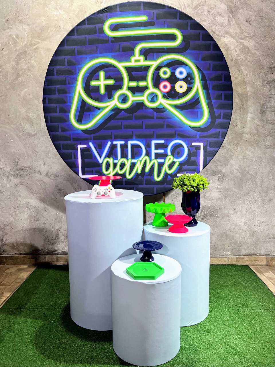 Kit - Vídeo Game Rosa  - daydecorafestas