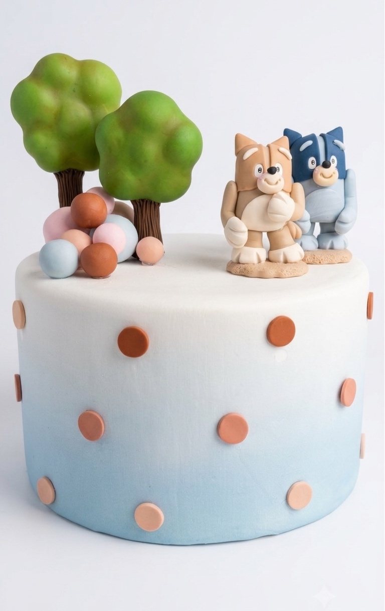 Bolo Fake Biscuit - Bluey - daydecorafestas