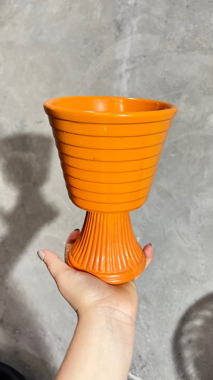 Vaso Laranja Cerâmica - P - daydecorafestas