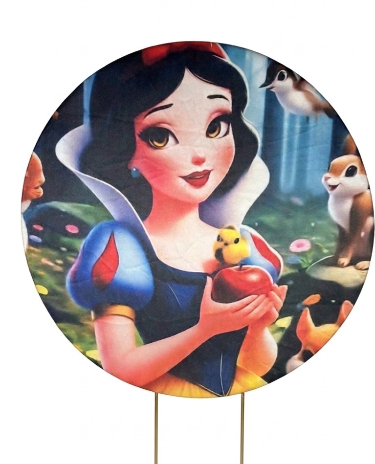 Painel Redondo 0,50 - Branca de Neve - daydecorafestas