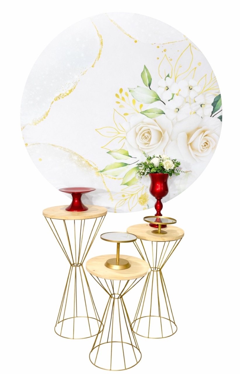 Kit - Floral Rosas Brancas Com Vermelho  - daydecorafestas