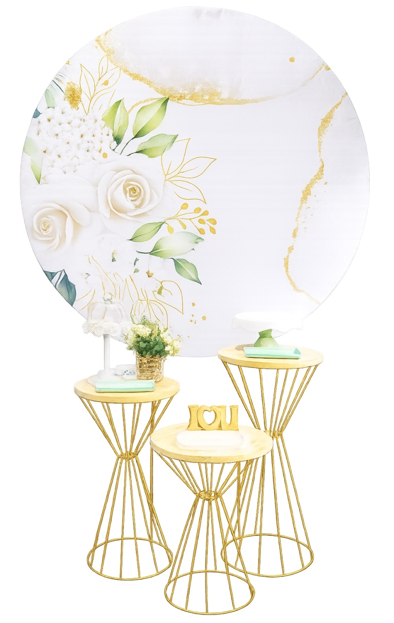 Kit - Floral Rosas Branca Com Verde - daydecorafestas