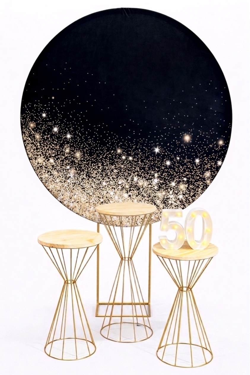 Kit - 50 Anos Dourado E Preto - daydecorafestas