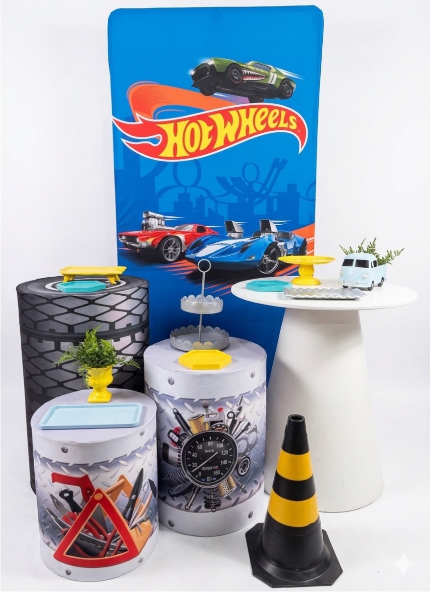 Kit - Hot Wheels - Retangular 2 - daydecorafestas