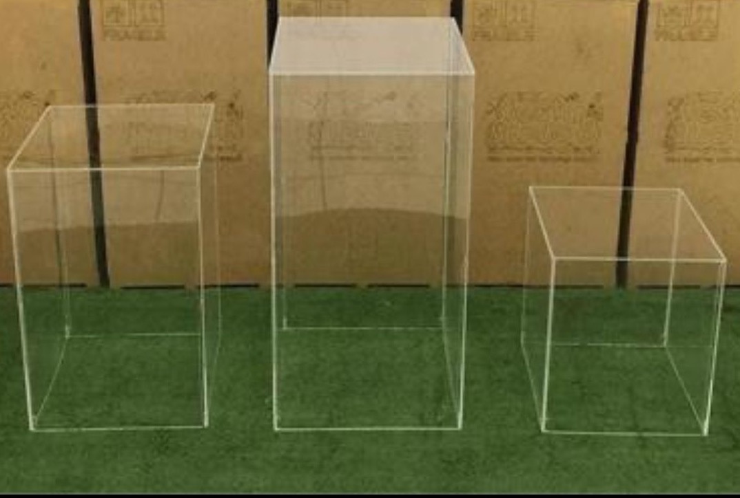 Mesas Acrilícas - Cubos - Kit Com 3 - daydecorafestas