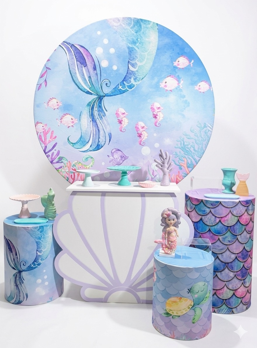 Kit - Sereia 2 - Fundo Do Mar - daydecorafestas