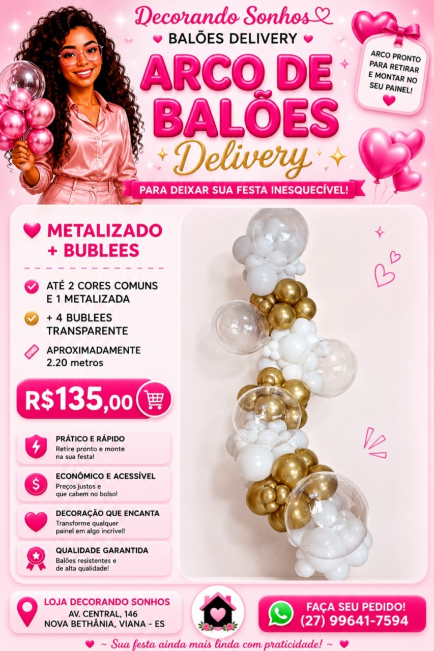 Arco G Metálico + Bubles - yasmim pires oliveira