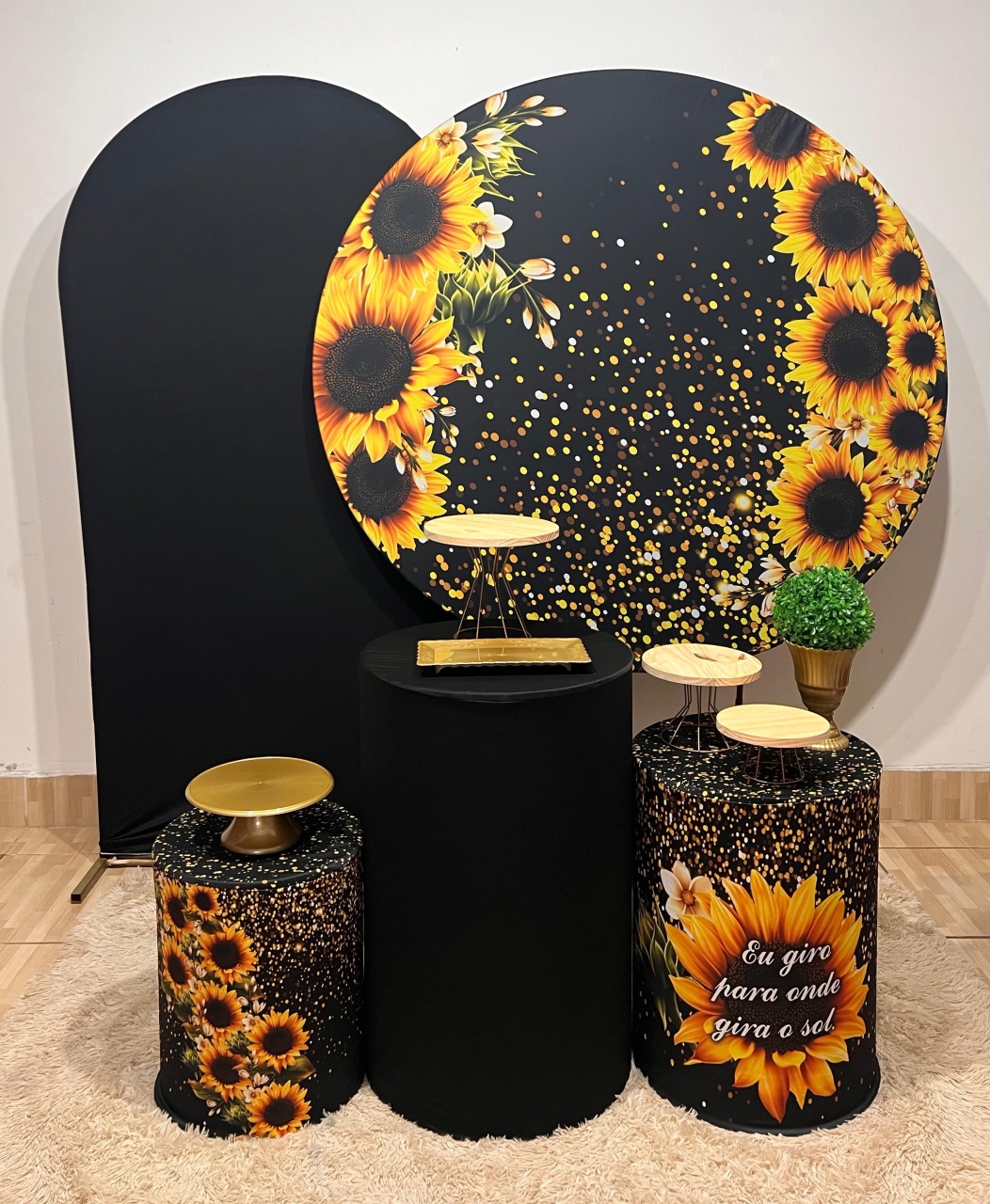 Kit Prata Girassol Preto  - Mila e Dry Decora e Loca 