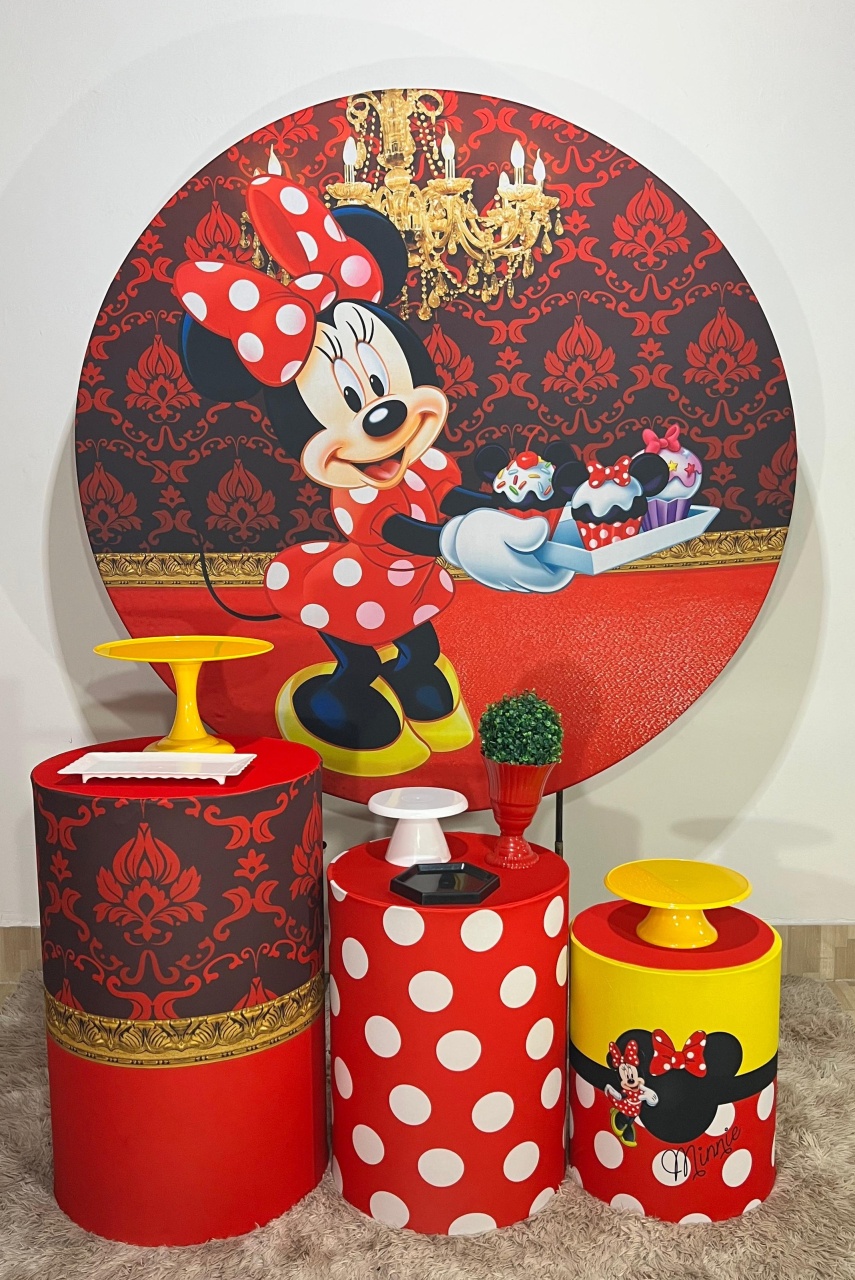 Minnie Confeiteira Vermelha Kit Bronze - Mila e Dry Decora e Loca 