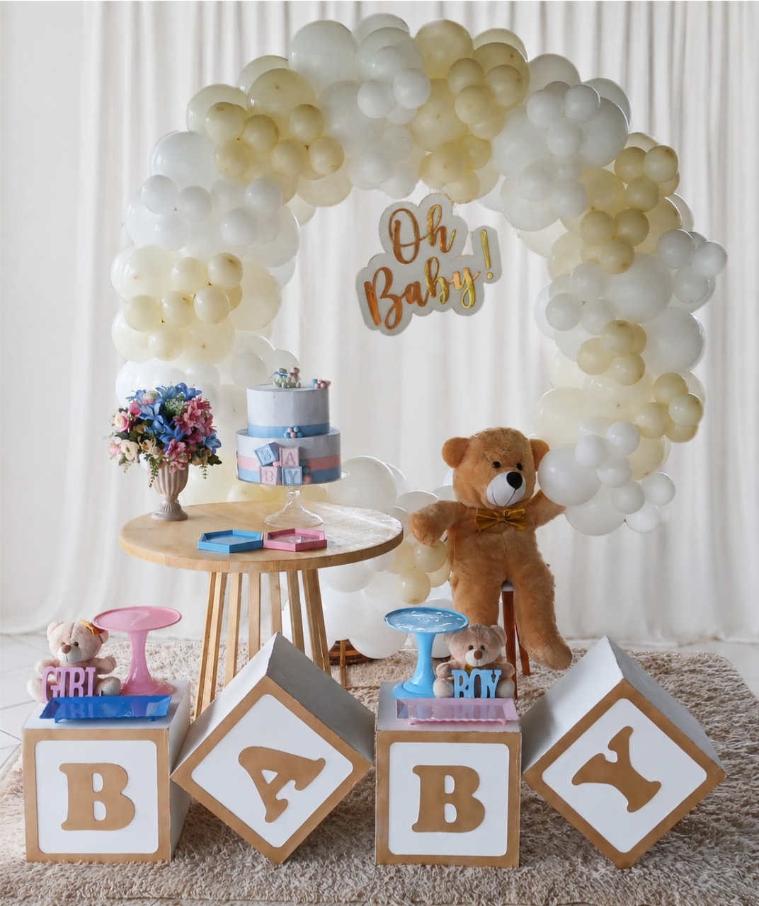Chá Revelação Decoração  - Mila e Dry Decora e Loca 