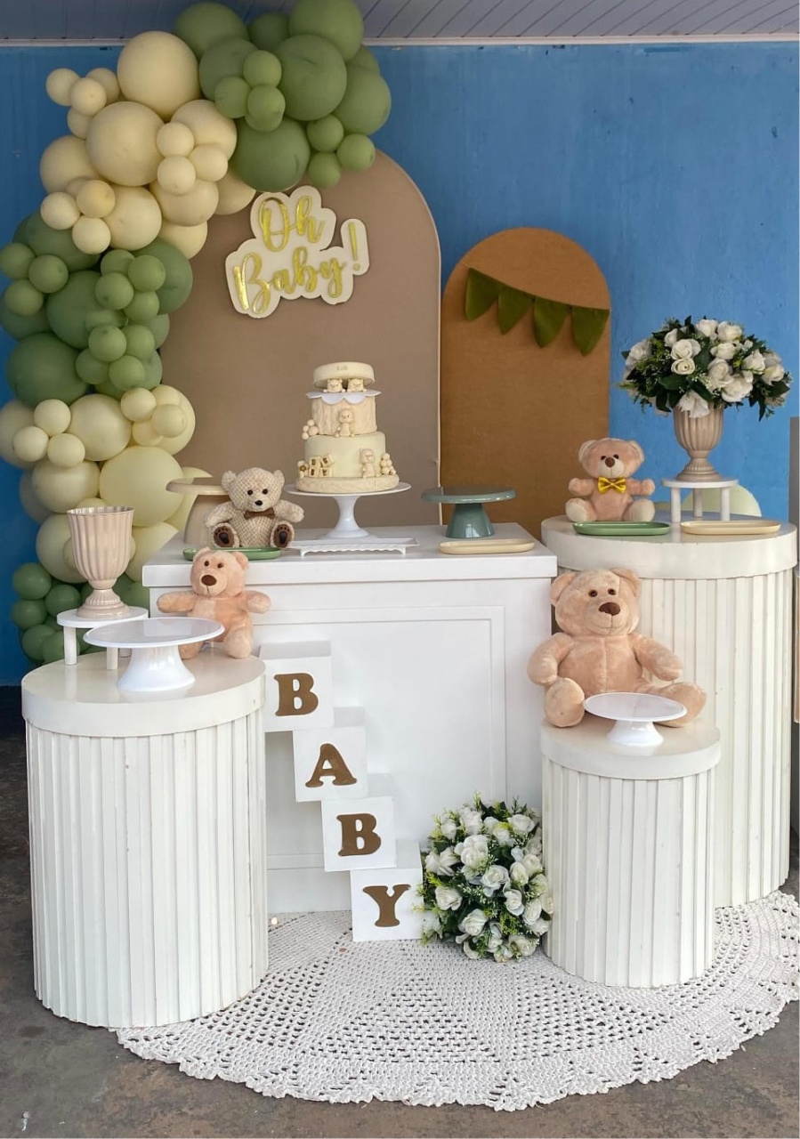 Decoração Chá de Bebê Urso Ll Decoração   - Mila e Dry Decora e Loca 
