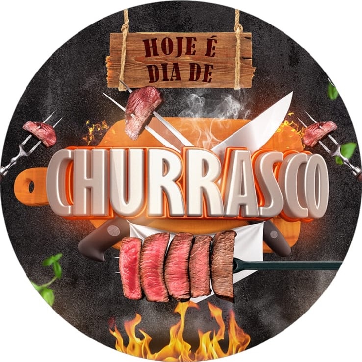 Painel Mini Kit 50 Cm Hoje É Dia de Churrasco  - Mila e Dry Decora e Loca 