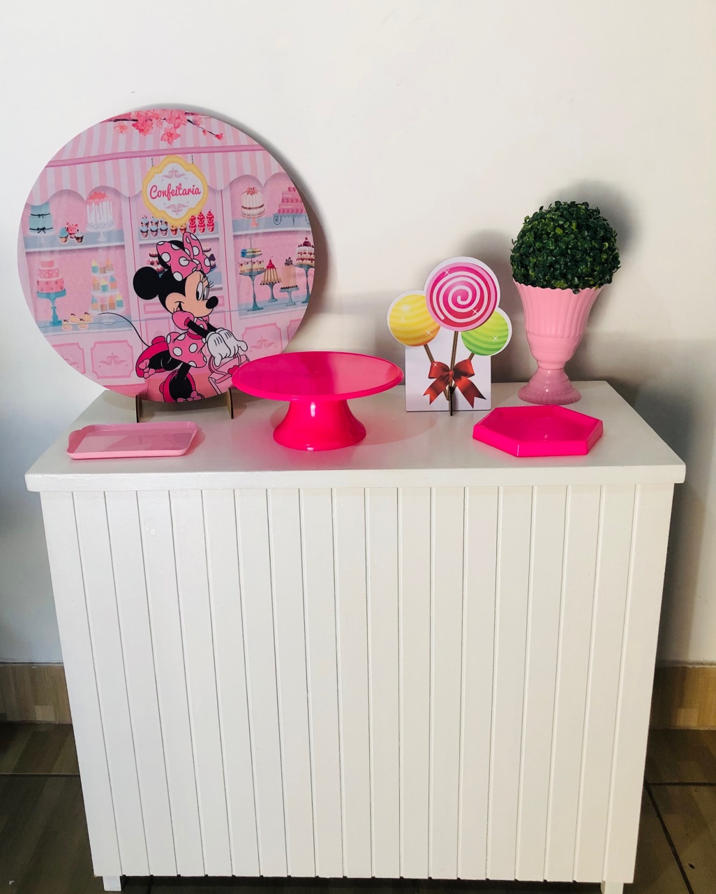Minnie Confeiteira  Prata Mini Kit 50 Cm - Mila e Dry Decora e Loca 