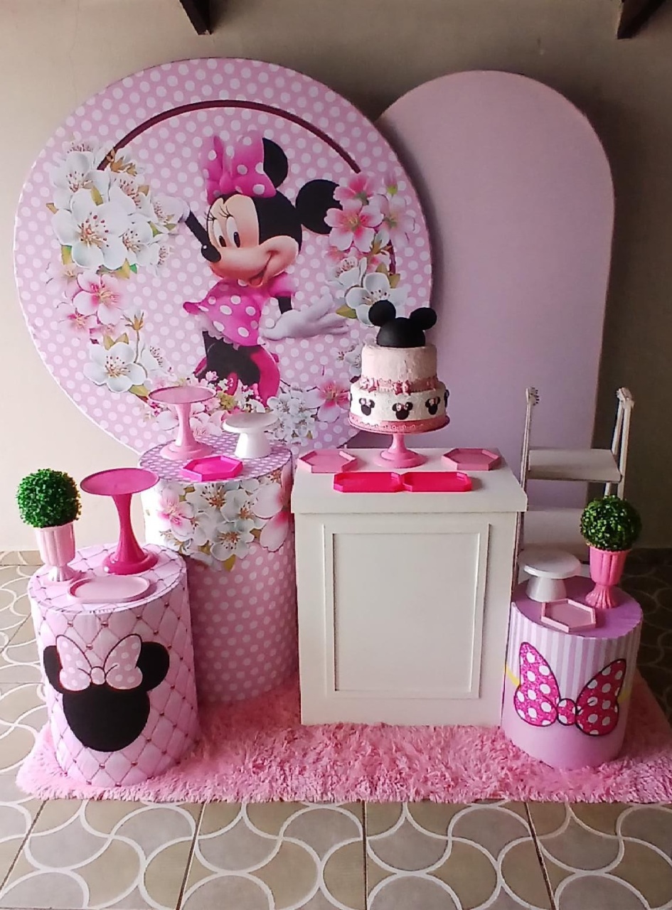 Kit Minnie Rosa Composição   - Mila e Dry Decora e Loca 