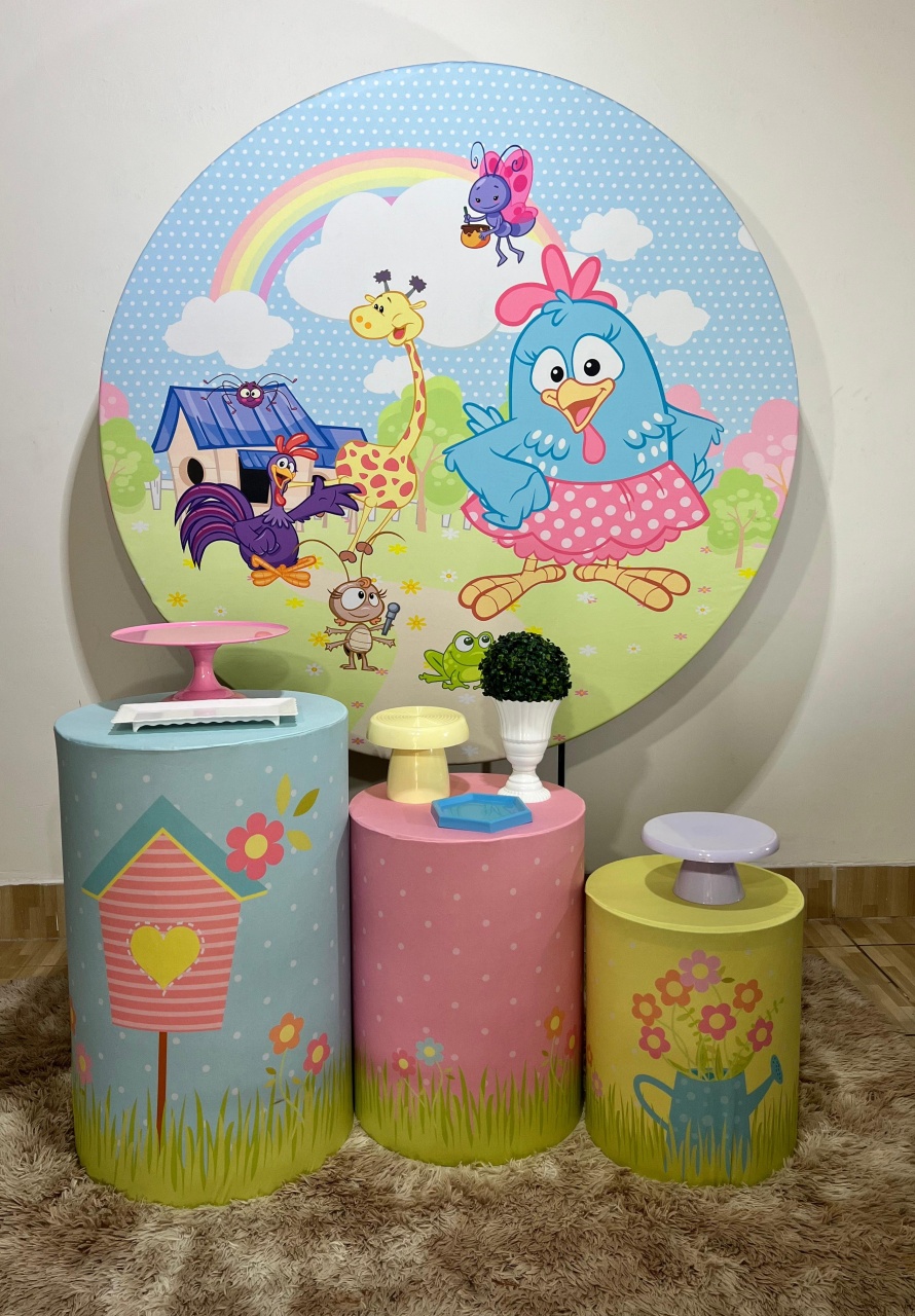 Galinha Pintadinha Rosa Kit Bronze - Mila e Dry Decora e Loca 