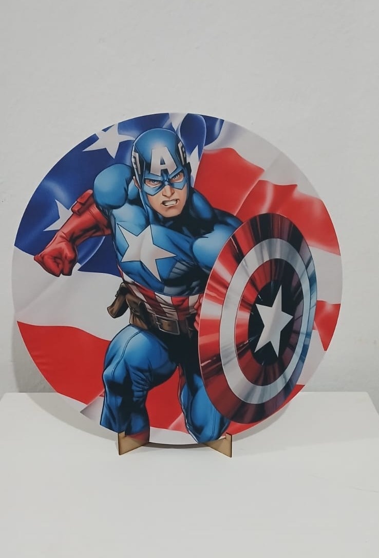 Painel Mini Kit 50 Cm Capitão América  - Mila e Dry Decora e Loca 
