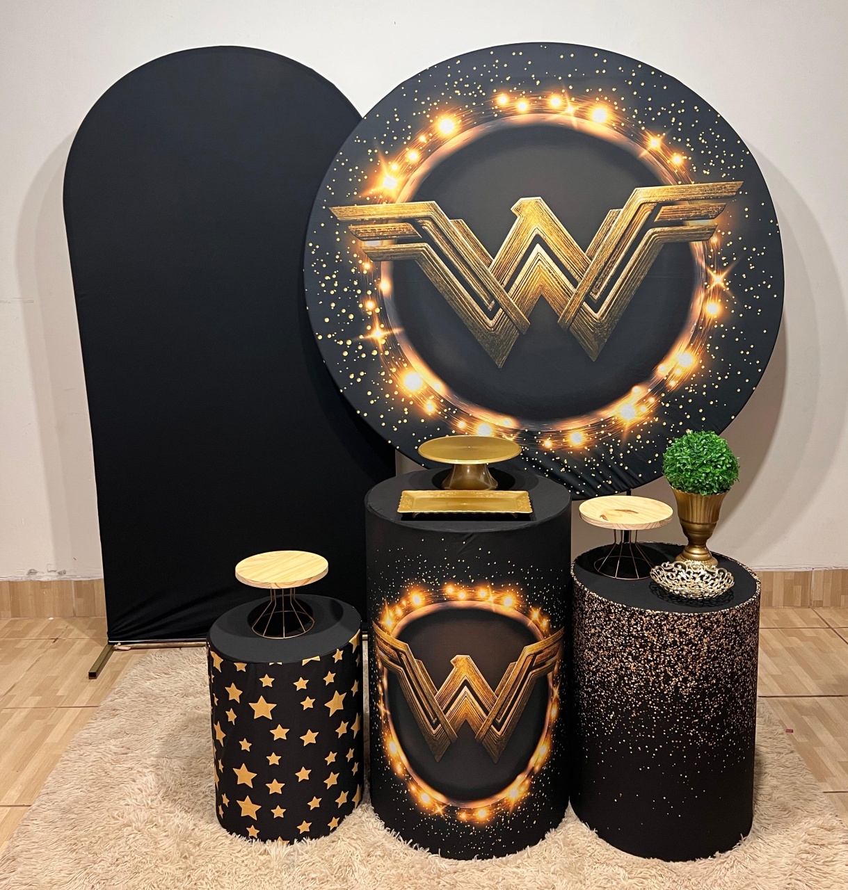 Kit Prata Mulher Maravilha Preto  - Mila e Dry Decora e Loca 