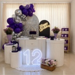 Decoração Roxa Lilás,Prata 12 Anos - imagem 1