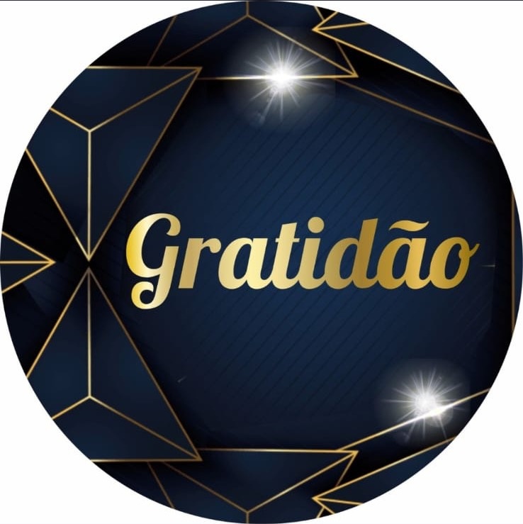 Painel Mini Kit 50 Cm Gratidão Azul Com Dourado  - Mila e Dry Decora e Loca 