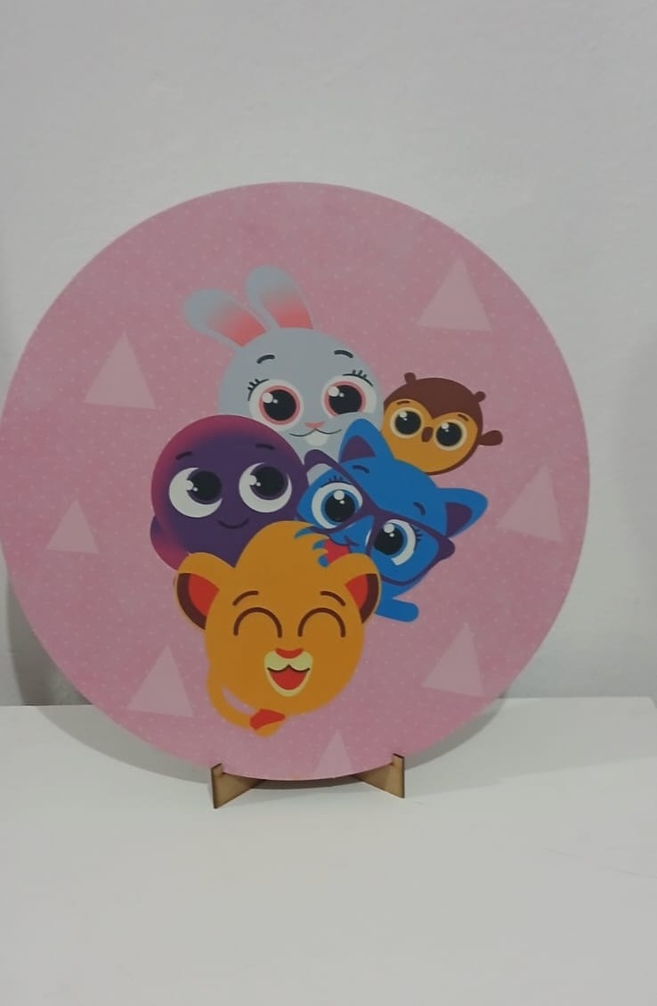 Painel Mini Kit 50 Cm Bolo Fofo Rosas - Mila e Dry Decora e Loca 