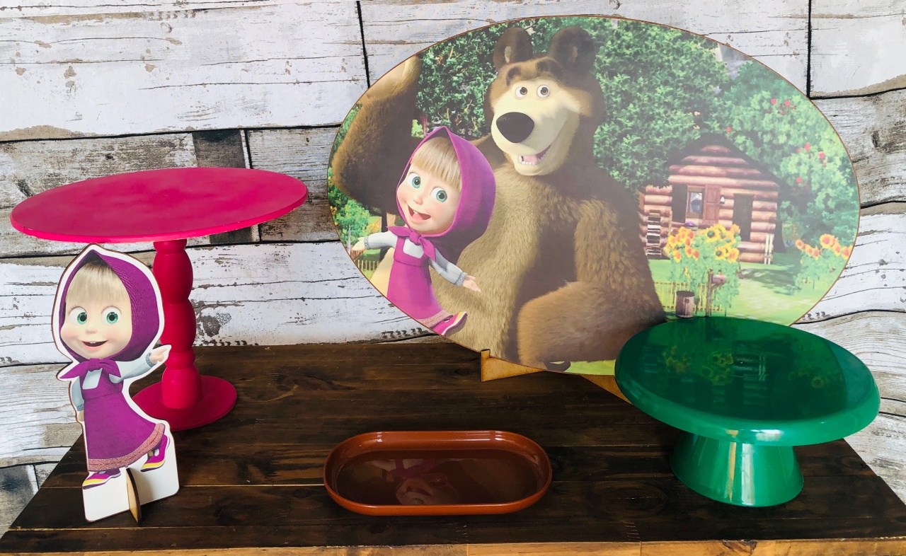 Kit Mesa Masha E O Urso  - Mila e Dry Decora e Loca 