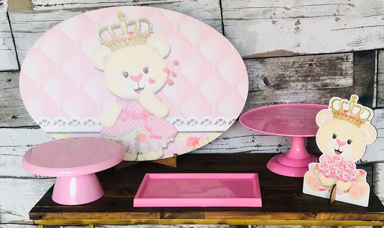 Kit Mesa Ursinha Princesa  - Mila e Dry Decora e Loca 