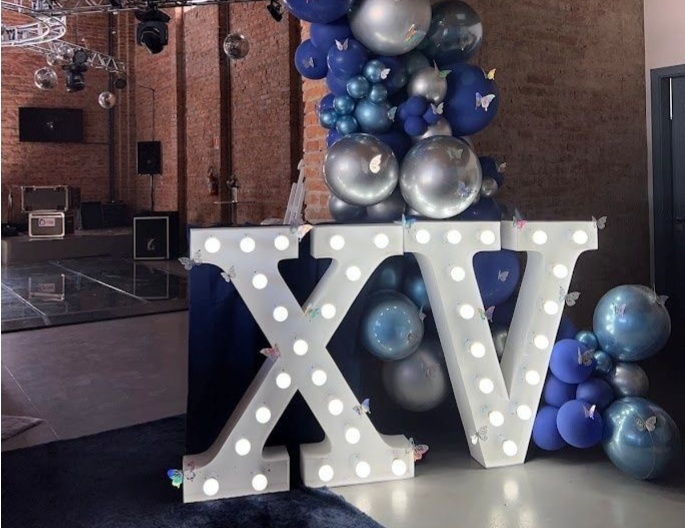 Numero Xv Para 15 Anos 80Cm Com Led - Sandy Festy
