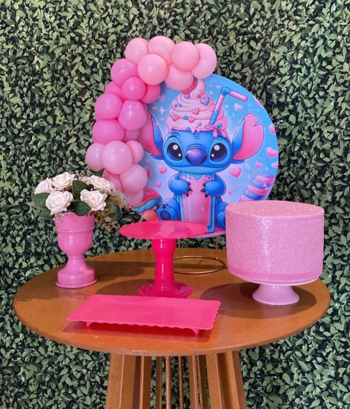 Mini Kit de Mesa Lilo Stich Rosa - Sandy Festy