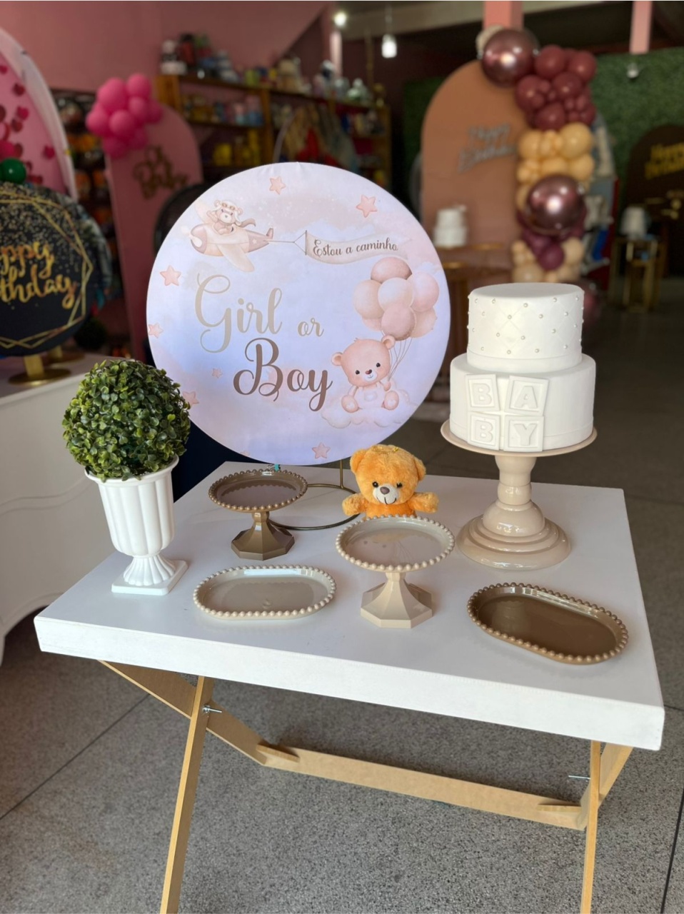 Mini Kit de Mesa Chá Revelação  - Sandy Festy
