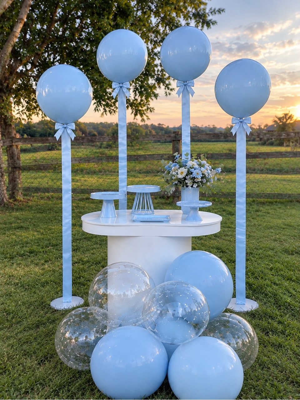 Chá de Bebe Azul Bubble Vareta - Sandy Festy
