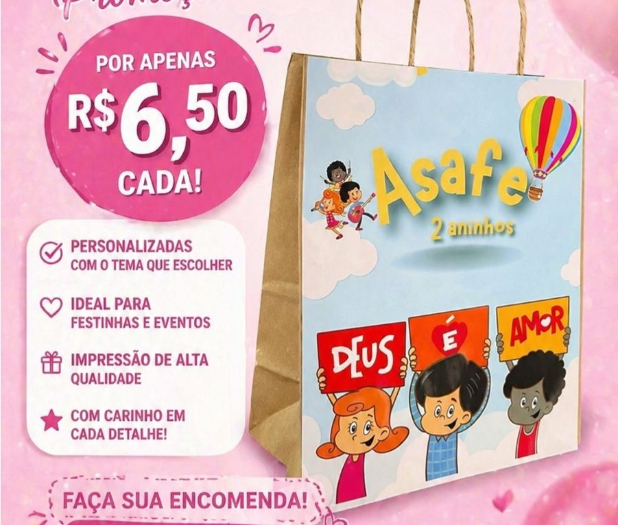 Sacolinha Personaliza Grande - Sandy Festy
